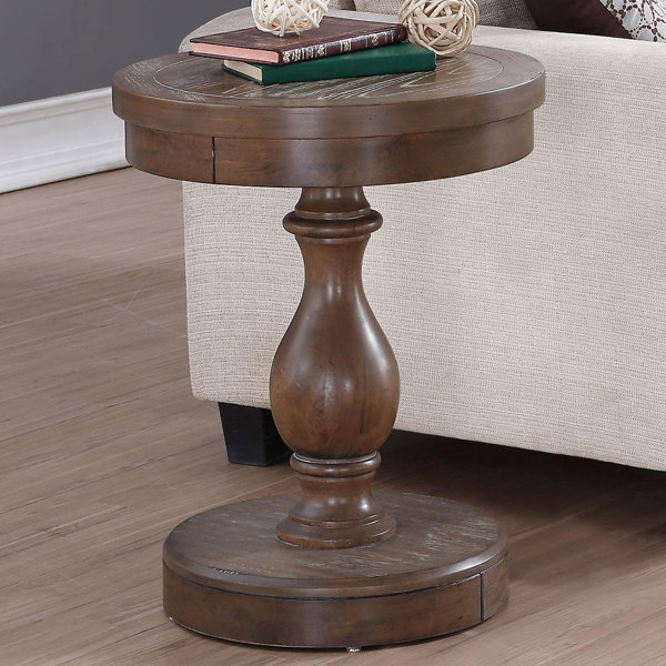 Laurel Foundry Modern Farmhouse Fortunat Solid Wood Pedestal End Table